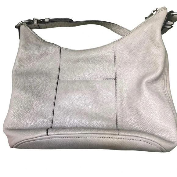 MICHAEL KORS LUPITA GRAY PEBBLED LEATHER HOBO SHOULDER BAG - Picture 2 of 7